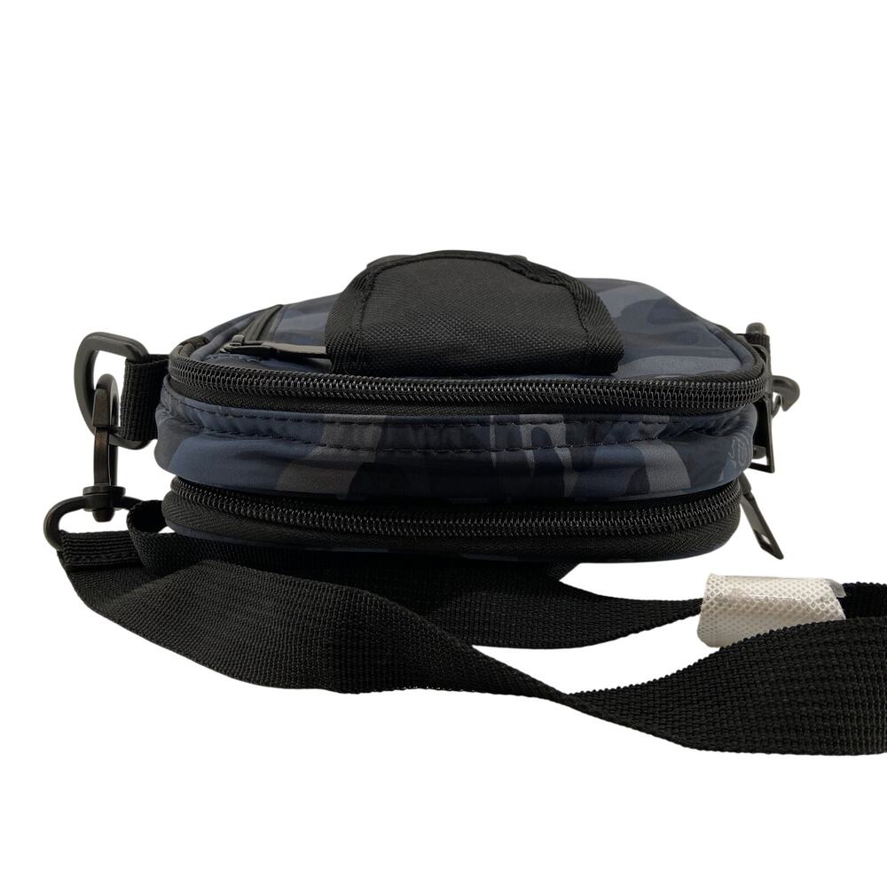 Sun + Stone Bag Men's Navy Blue Camo Mini Crossbody Bag Dual Zip Compartments - Picture 3 of 8